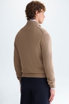 Pima cotton stand-collar cardigan