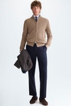 Pima cotton stand-collar cardigan