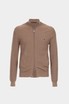 Pima cotton stand-collar cardigan