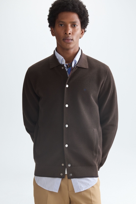 PIMA COTTON TEXTURED KNIT OVERSHIRT