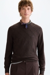 Cotton-merino wool textured sweater