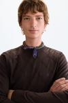 Cotton-merino wool textured sweater