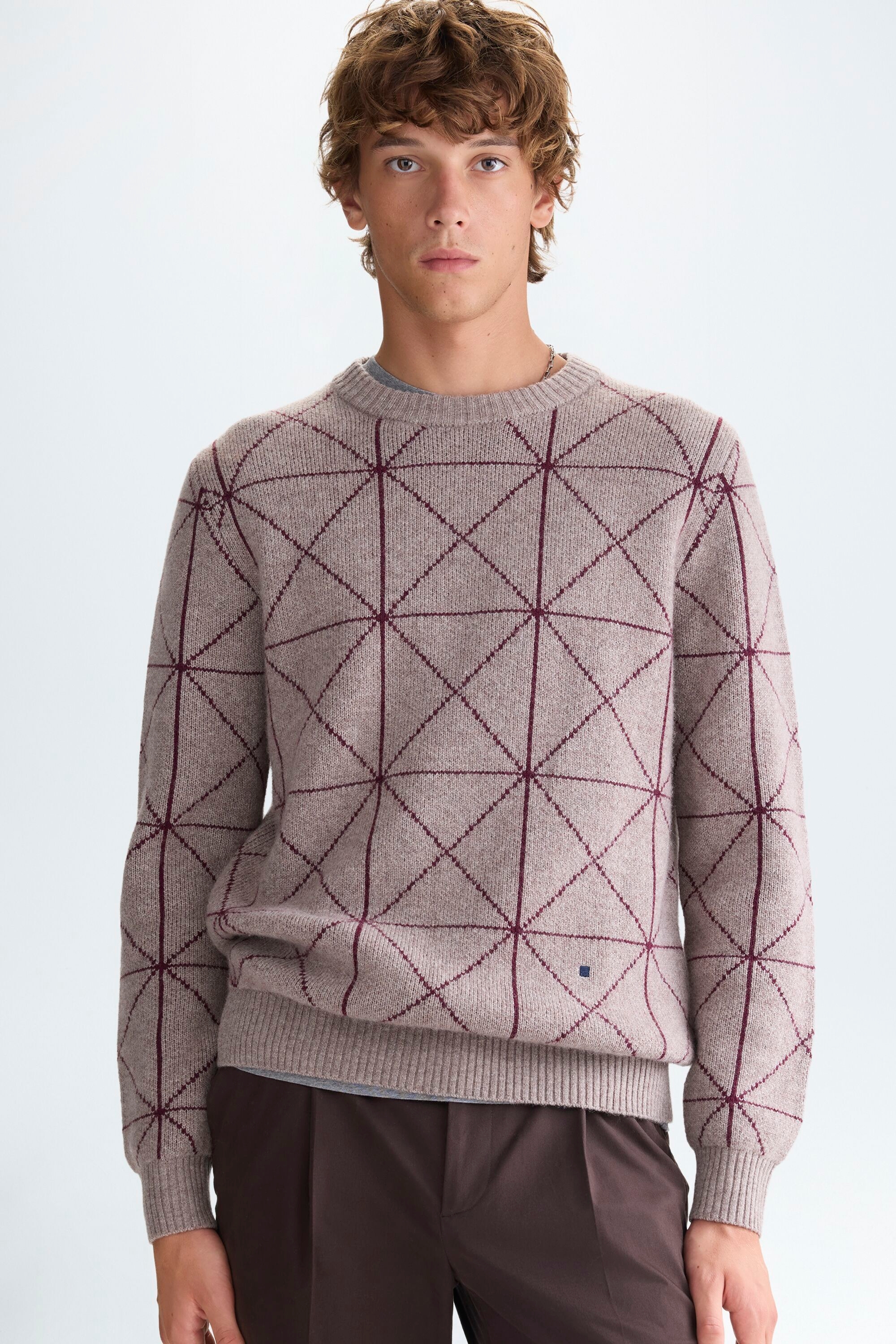Origami jacquard merino lambswool sweater