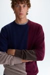 Jersey intarsia colorblock