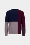 Colourblock intarsia lambswool sweater
