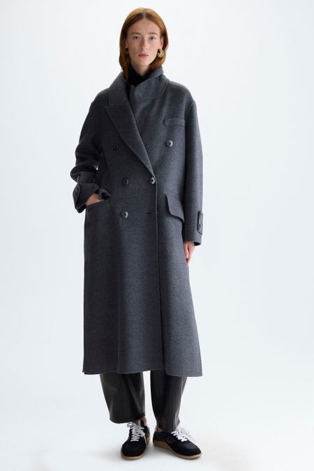 DOUBLE-FACED WOOL DOUBLE-BREASTED TAILORED COAT