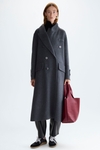Double-faced wool double-breasted tailored coat