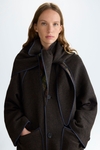 Double-face straight-fit reversible coat