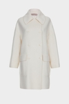 Double-faced wool cocoon-fit coat
