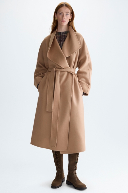 DOUBLE-FACED WOOL A-LINE COAT