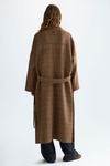 Chequered double-faced wool reversible coat