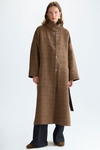 Chequered double-faced wool reversible coat