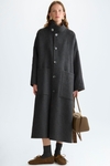 Chequered double-faced wool reversible coat