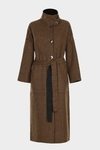 Chequered double-faced wool reversible coat