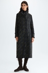 Frayed woven fitted coat