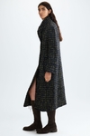Frayed woven fitted coat