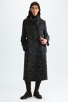 Frayed woven fitted coat