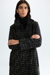 Frayed woven fitted coat