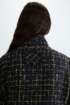 Frayed woven fitted coat