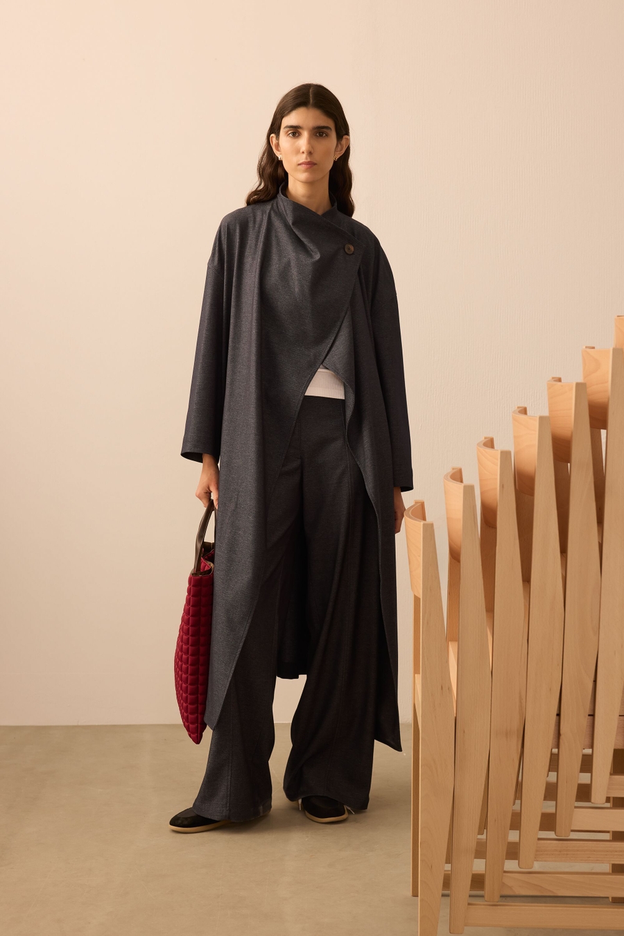 FLOWY TWILL OVERSIZE DUST COAT