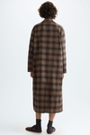 Tailored checked wool coat with Cala print