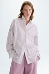 Striped poplin oversize shirt