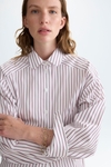 Striped poplin oversize shirt