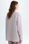 Striped poplin oversize shirt