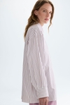 Striped poplin oversize shirt