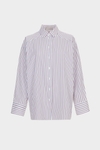 Striped poplin oversize shirt