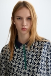 Print twill oversize polo shirt