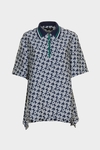 Print twill oversize polo shirt