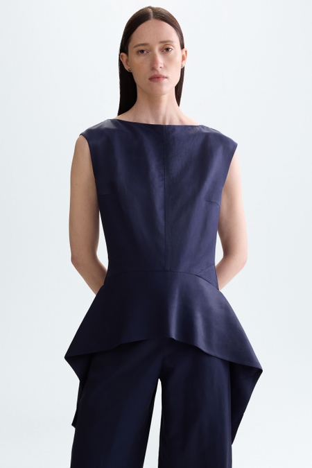 LINEN FITTED TOP