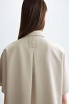 Short-sleeved cotton tencel oversize shirt