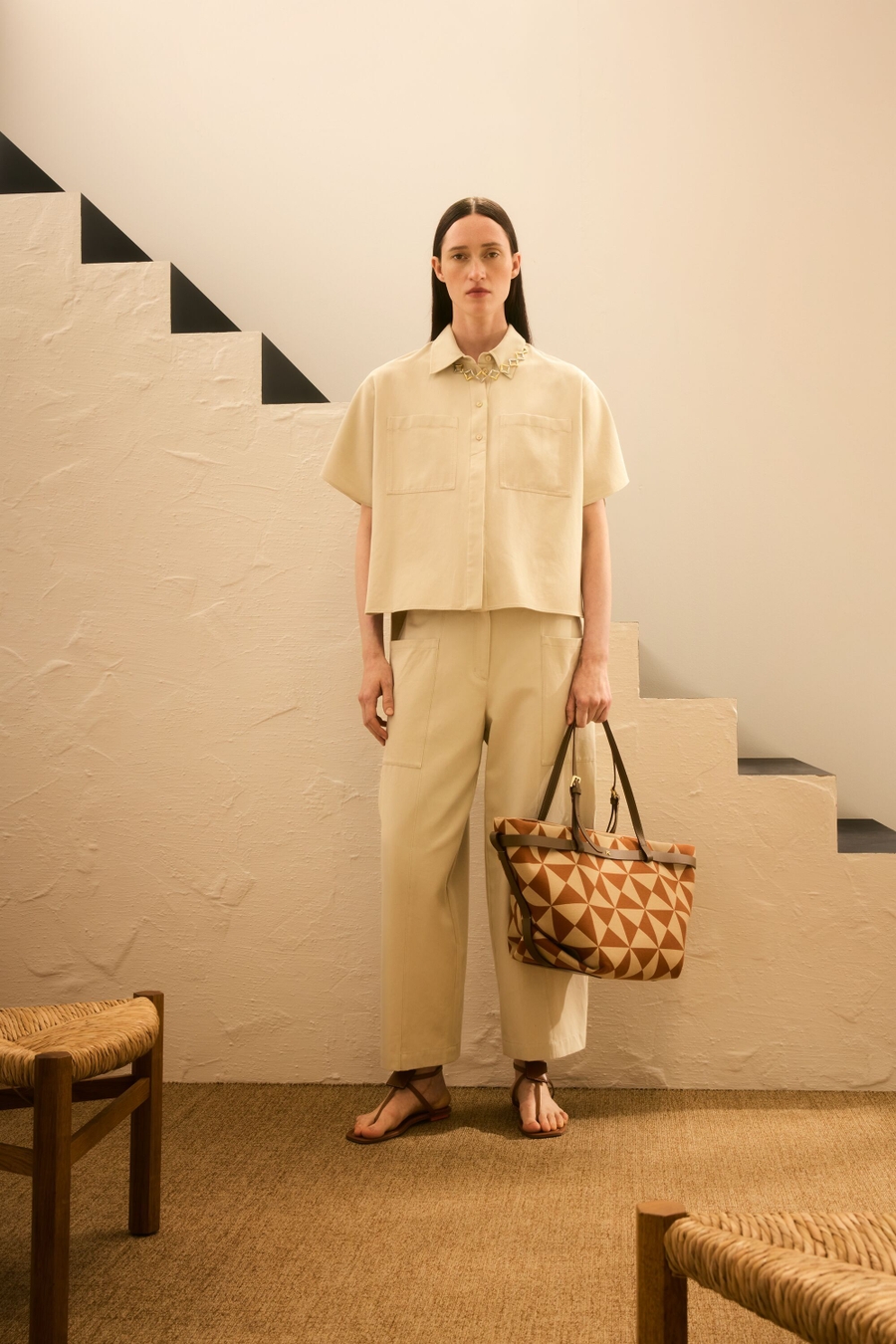 SHORT-SLEEVED COTTON TENCEL OVERSIZE SHIRT