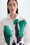 Print poplin straight-fit shirt