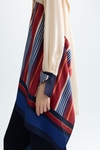 Striped print twill oversize shirt