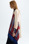Striped print twill oversize shirt
