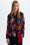 Print twill oversize shirt