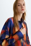 Print twill oversize shirt