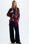 Print twill oversize shirt