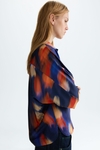Print twill oversize shirt
