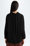 Cocoon-fit crepé top