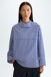 Striped poplin oversize shirt