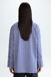 Striped poplin oversize shirt