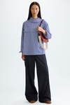 Striped poplin oversize shirt