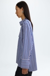 Striped poplin oversize shirt