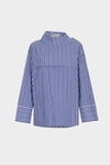 Striped poplin oversize shirt