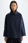 Technical cotton straight-fit shirt