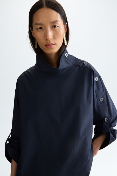 TECHNICAL COTTON STRAIGHT-FIT SHIRT